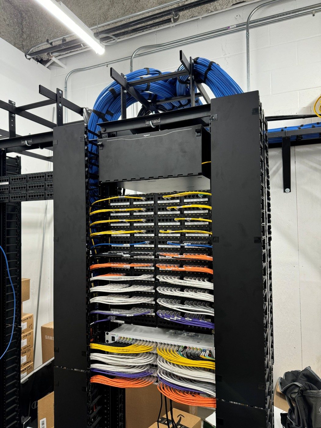 Cable routing and rack installation